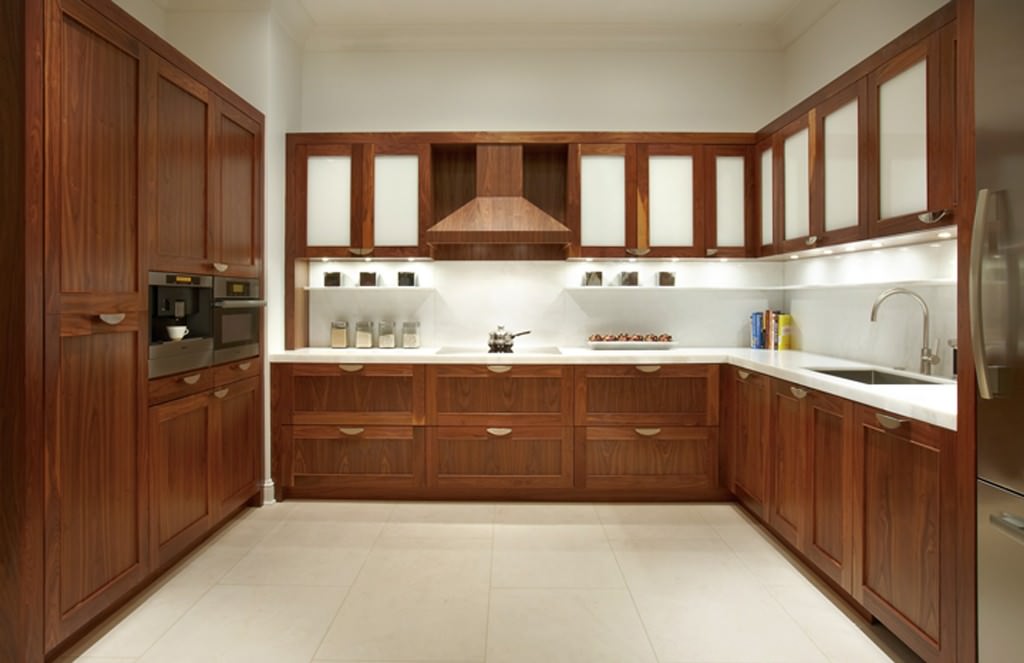 Image of: teak kitchen cabinets plans