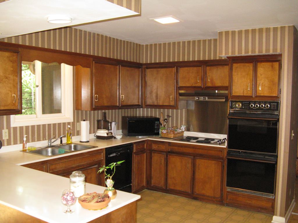 Image of: teak kitchen cabinets