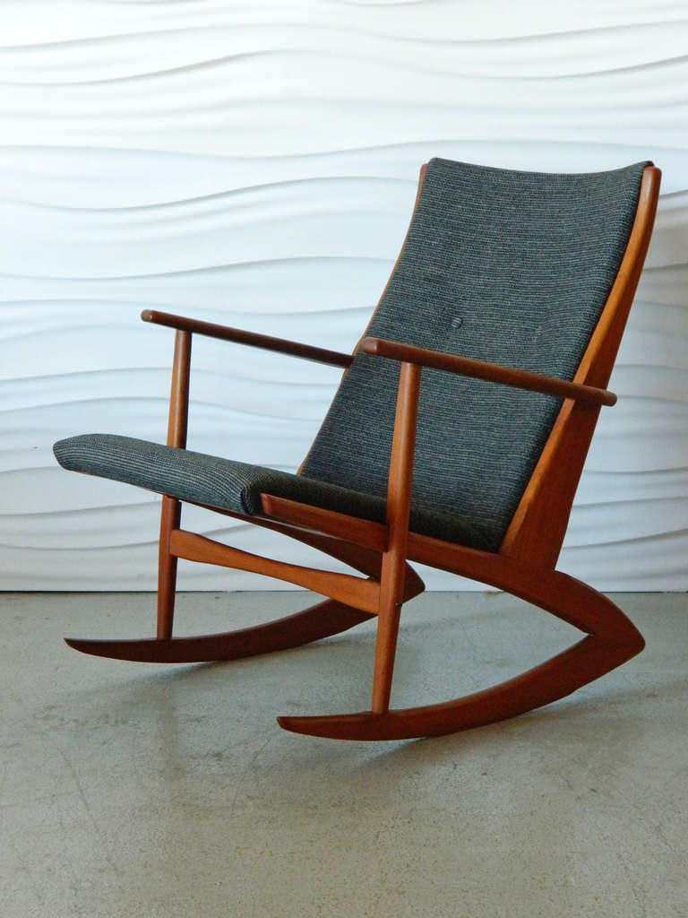 Image of: teak mid century modern rocking chair