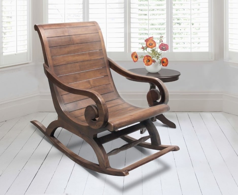 Image of: teak rocking chair design