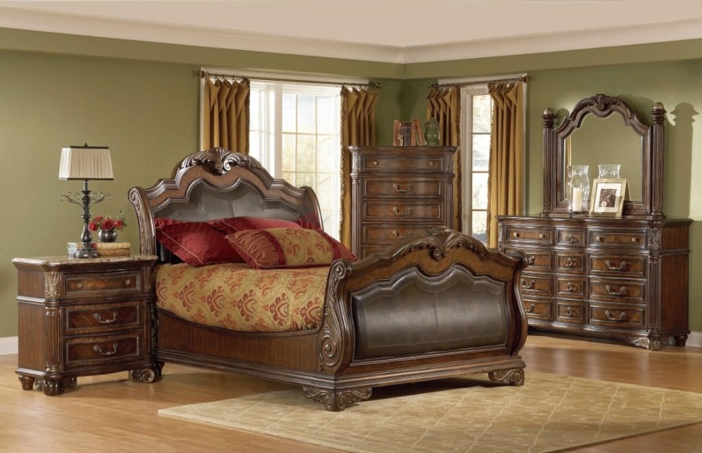 Image of: antique mahogany sleigh bed