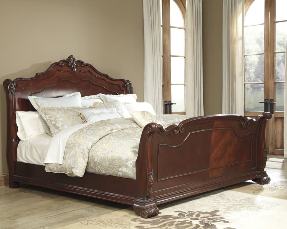 Image of: antique queen sleigh bed