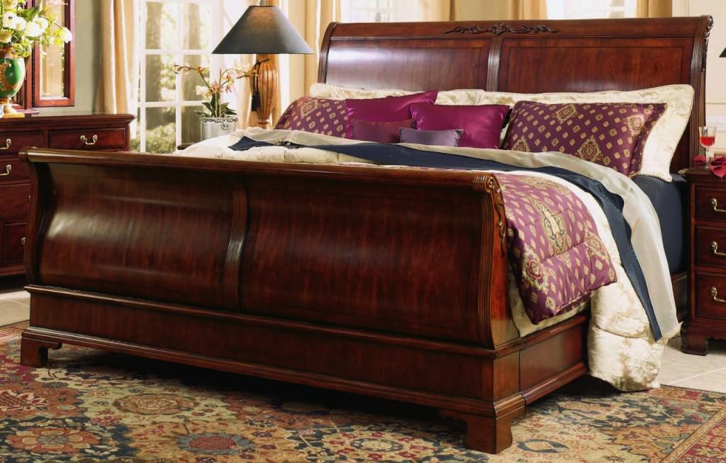 Image of: antique sleigh bed mahogany