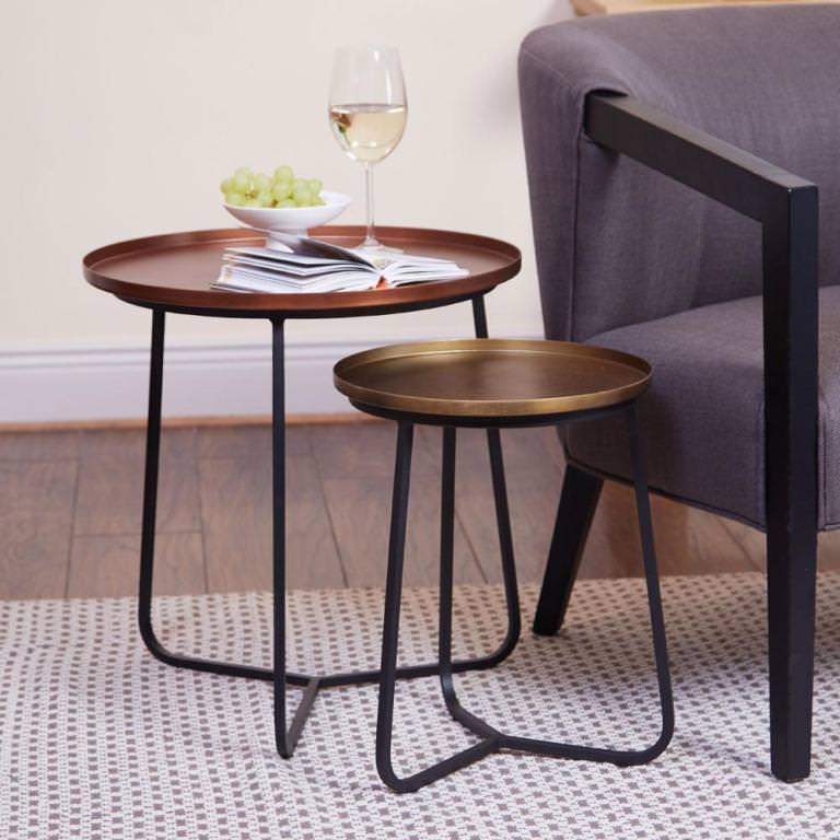 Image of: brass accent nesting table