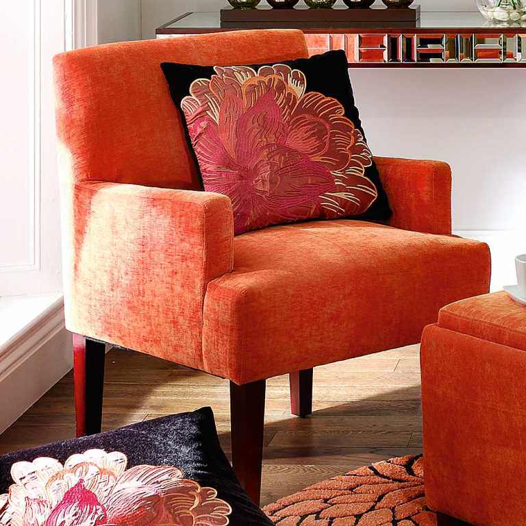 Image of: burnt orange accent chair design