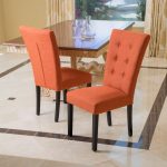 burnt-orange-accent-chair-idea-for-dining-room