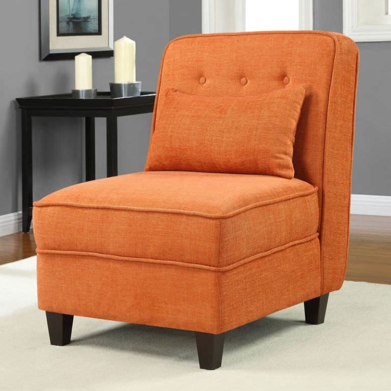 Image of: burnt orange accent fabric chair