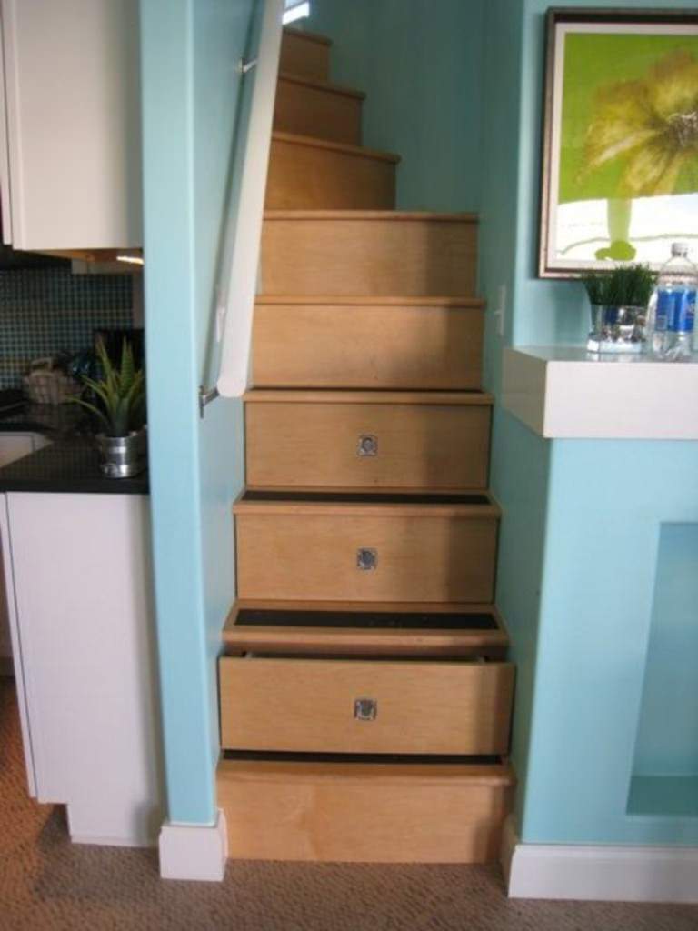 Image of: hidden staircase with drawer