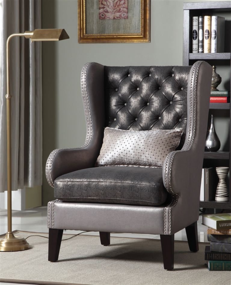 Image of: microfiber silver accent chair