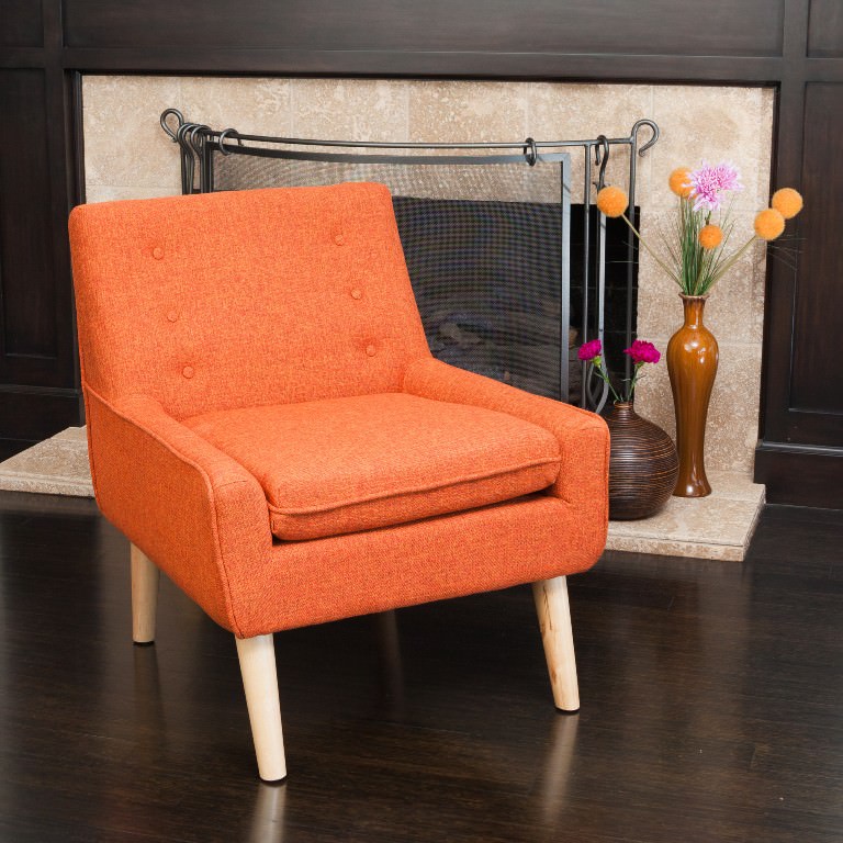 Image of: modern burnt orange accent chair