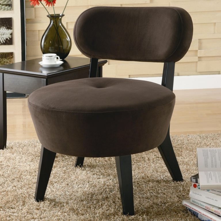Image of: Brown Rounder Wood Accent Chairs
