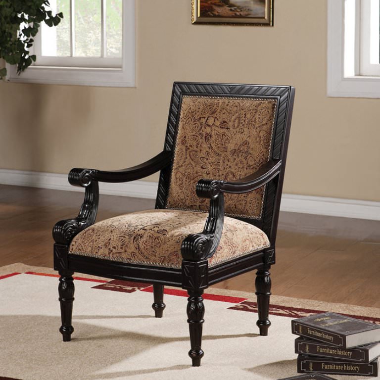 Image of: Royal Antique Wood Accent Chairs