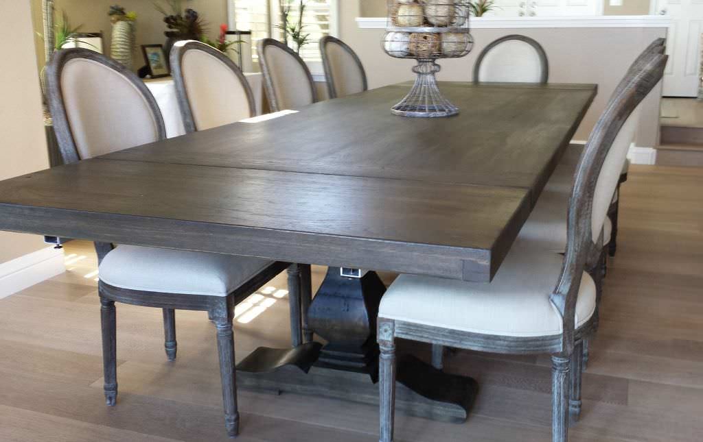 Image of: antique trestle dining table