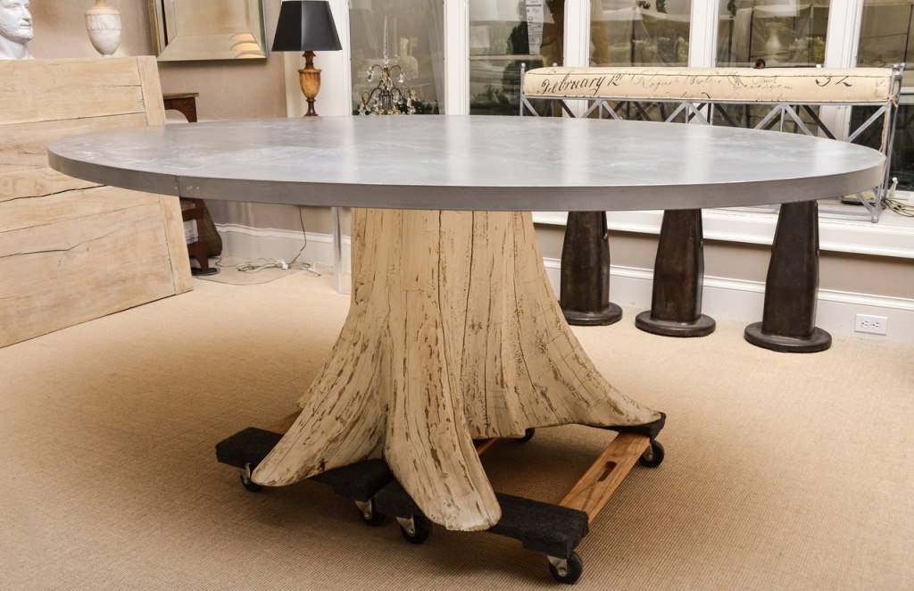 Image of: large tree stump table