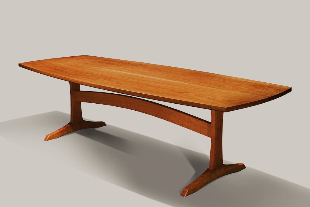 Image of: mid century modern trestle dining table