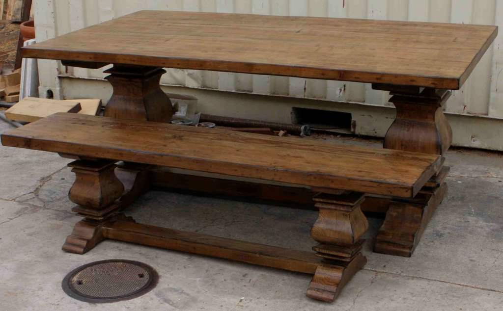 Image of: old trestle dining table
