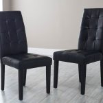 Black Leather Parsons Chairs