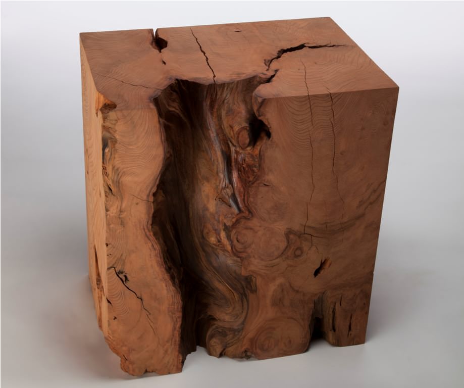 Image of: square tree stump table