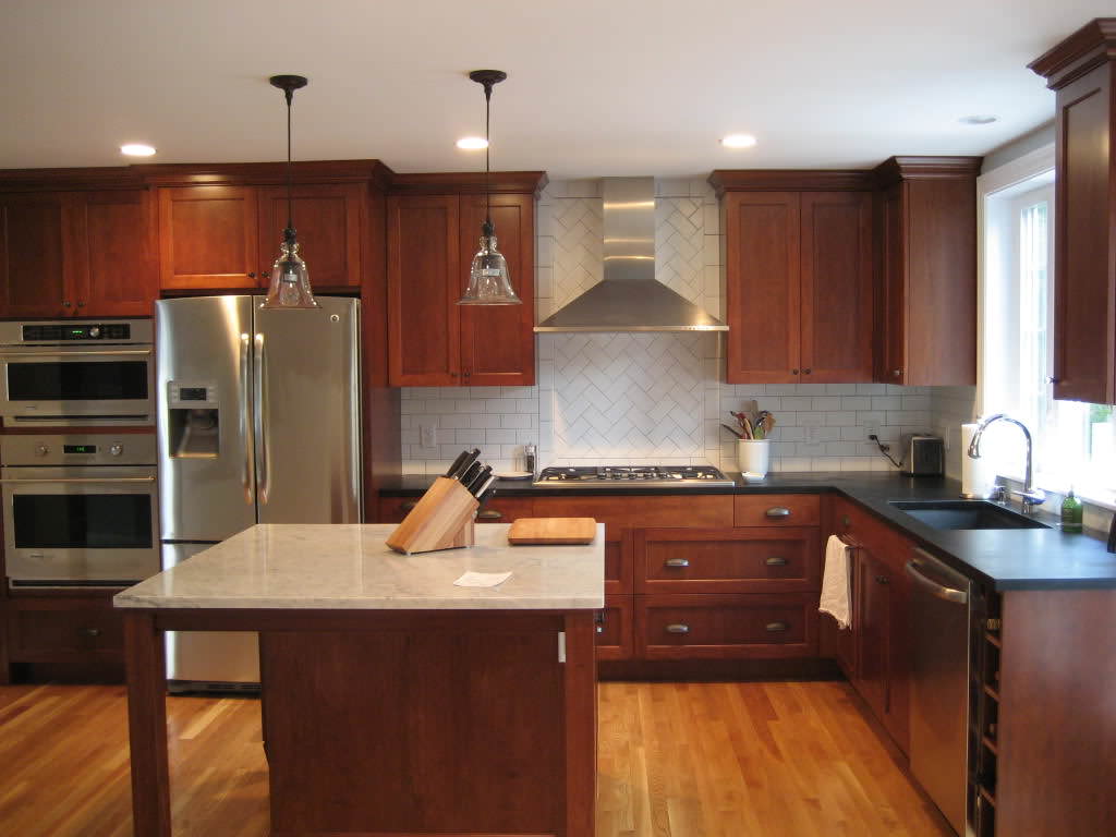 Image of: staining kitchen cabinets style