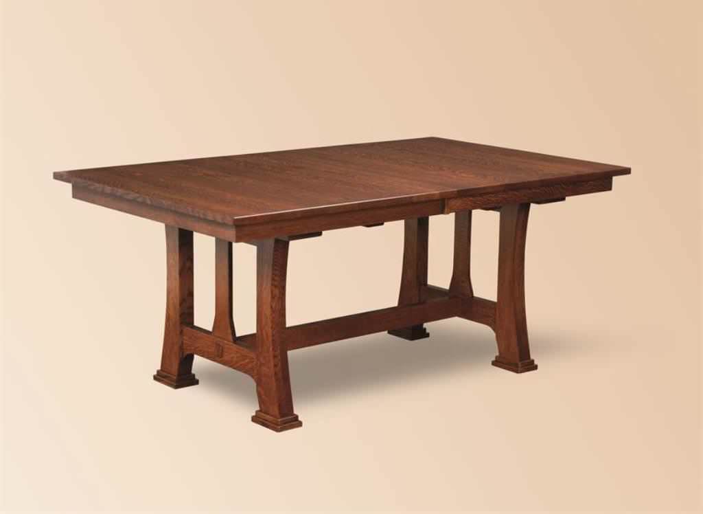 Image of: trestle dining table image