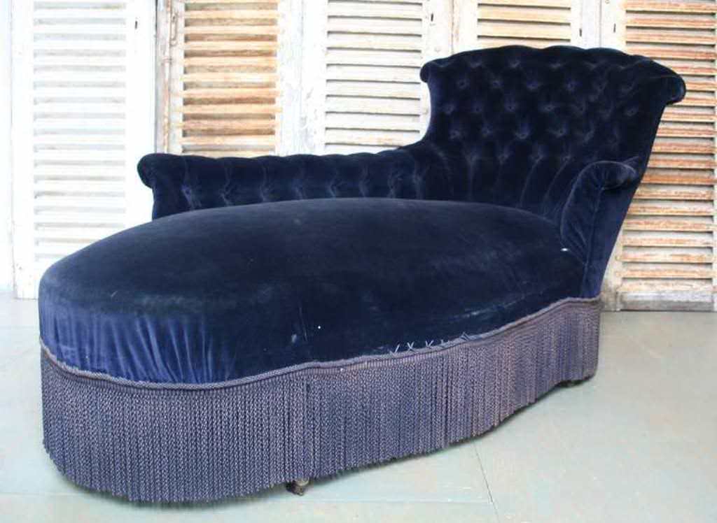 Image of: velvet chaise lounge design