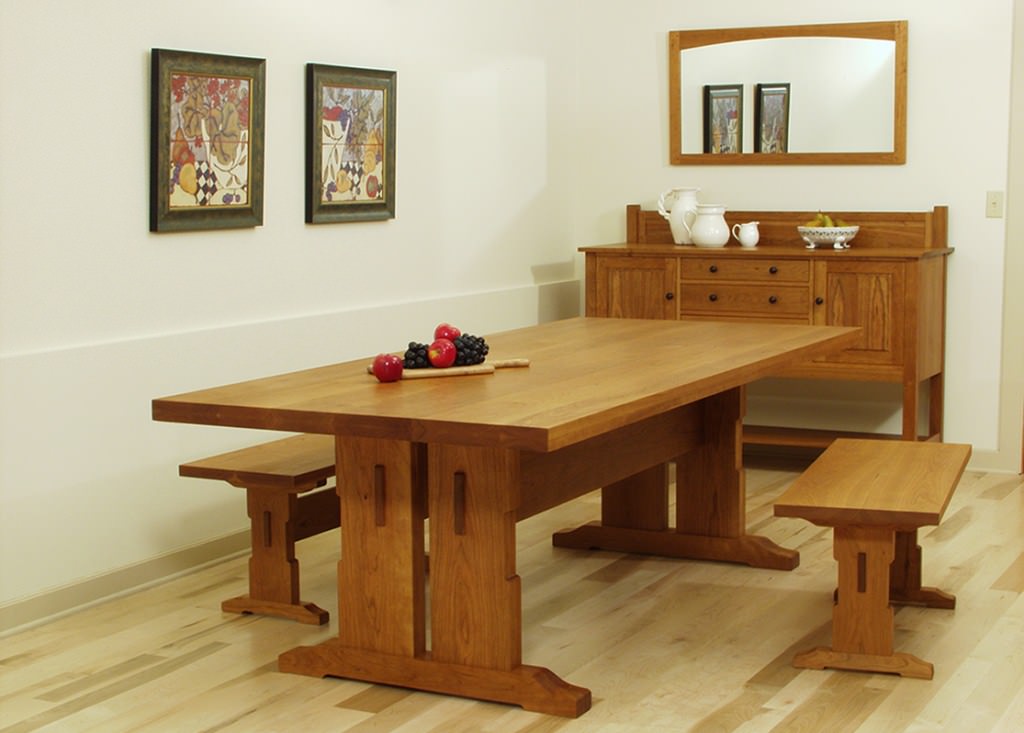 Image of: vintage trestle dining table