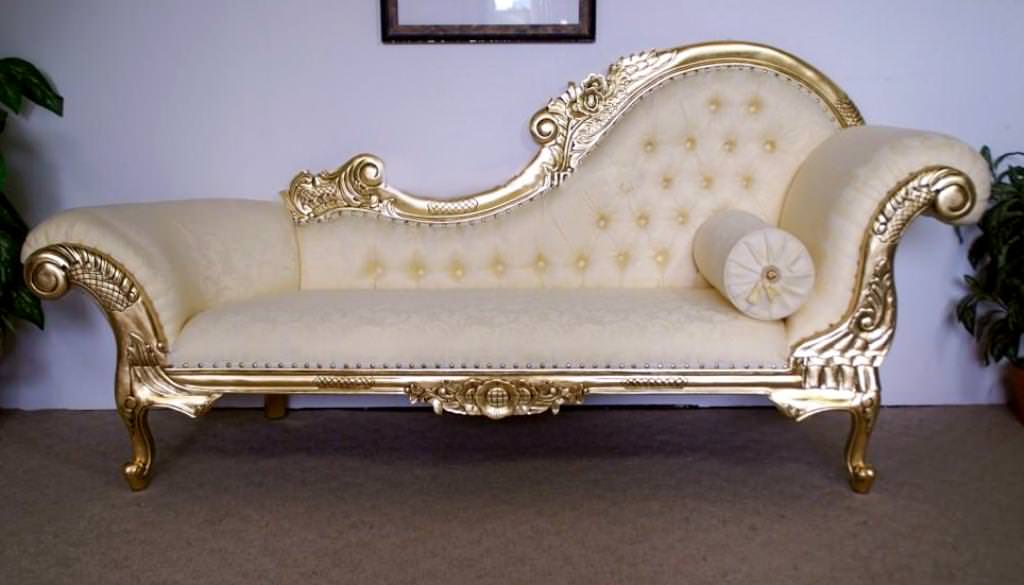 Image of: white velvet chaise lounge