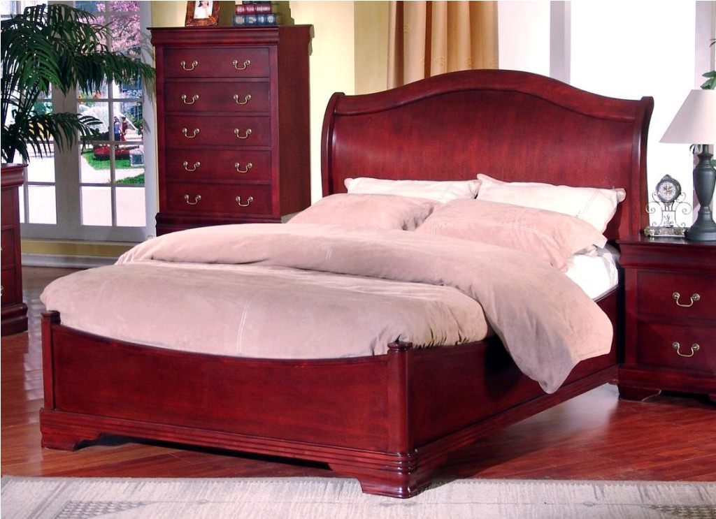 Image of: cherry wood sleigh beds prices