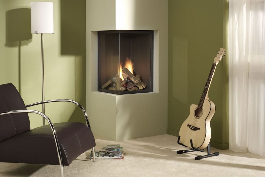 Image of: cool corner electric fireplace