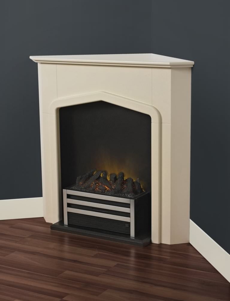 Image of: corner electric fireplace design
