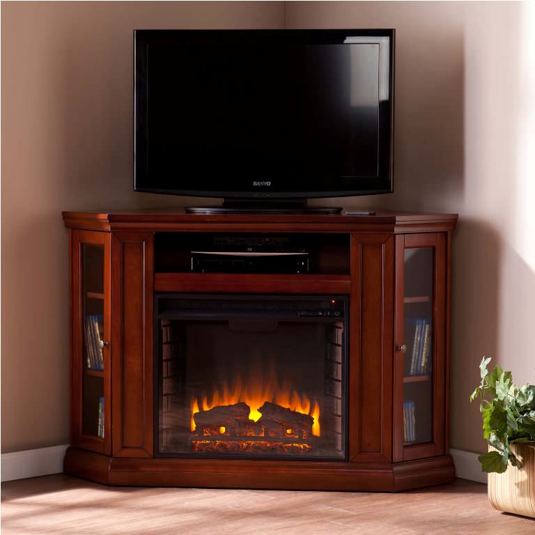 Image of: corner electric fireplace