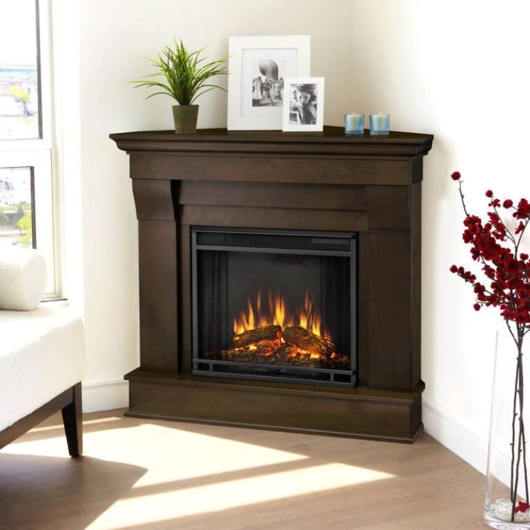 Image of: corner electric fireplaces
