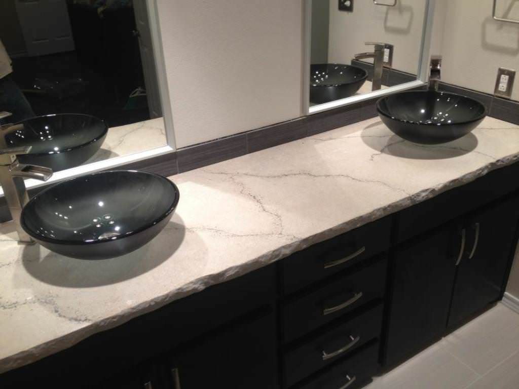 Image of: double black glass bowl sinks bathroom