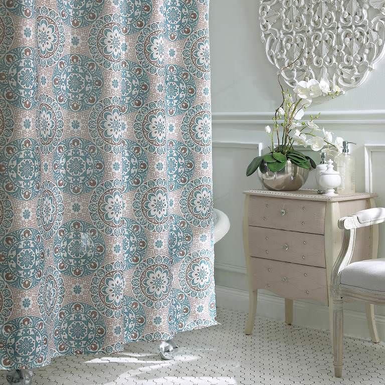 Image of: fabric shower curtain design