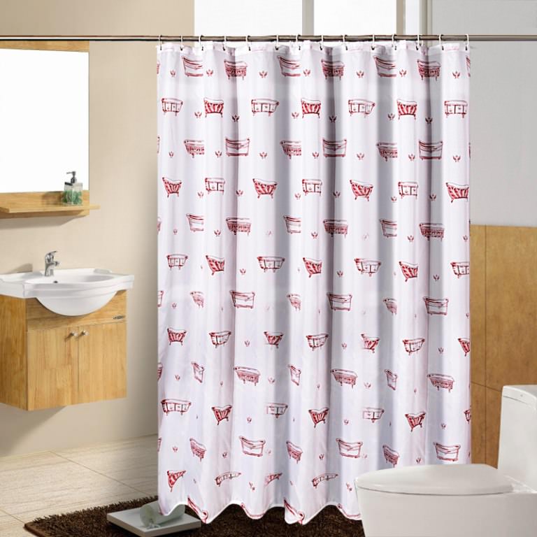 Image of: fabric shower curtain image no 3