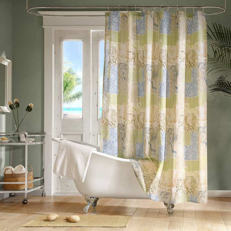 Image of: fabric shower curtain style