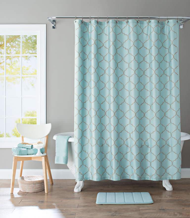 Image of: fabric shower curtain