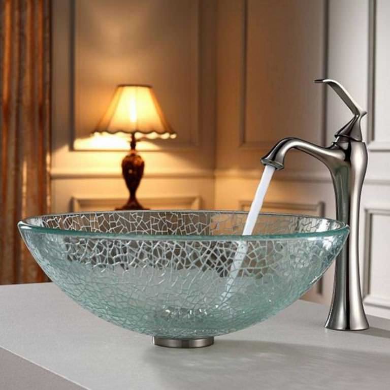 Image of: glass bowl sinks bathroom design