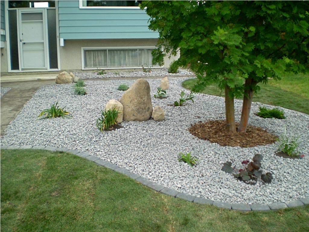 Image of: landscaping with river rock for front yard