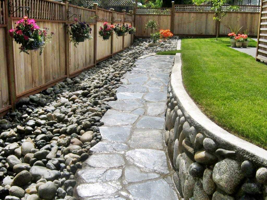 Image of: landscaping with river rock style