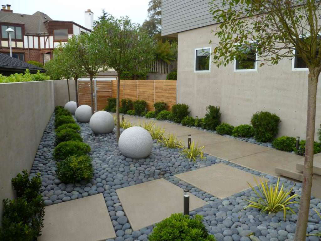 Image of: landscaping with river rock