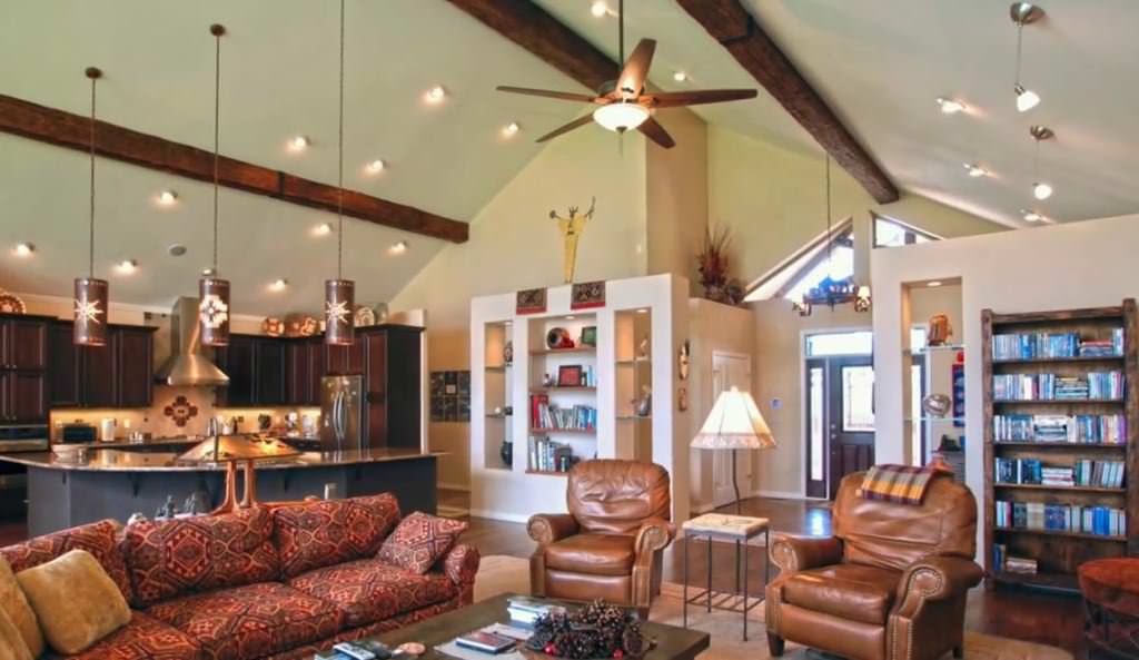 Image of: lighting for vaulted ceilings living rooms