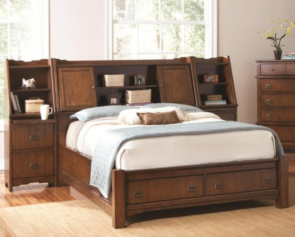 Image of: queen bookcase bed images