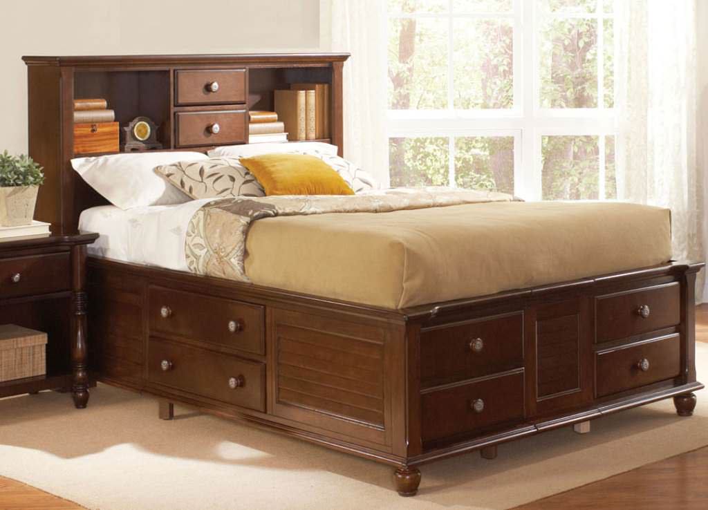 Image of: queen bookcase bed style