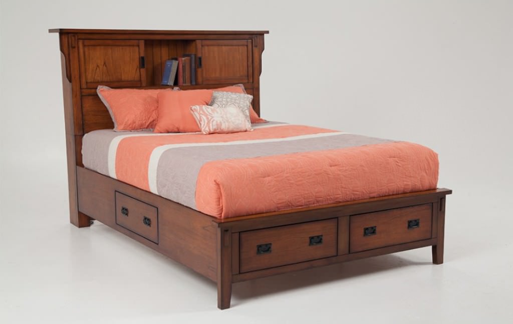 Image of: queen bookcase bed