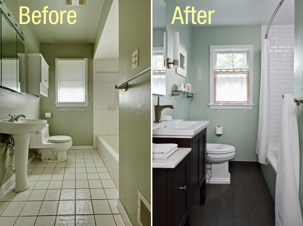Image of: small bathroom makeovers on a tight budget idea