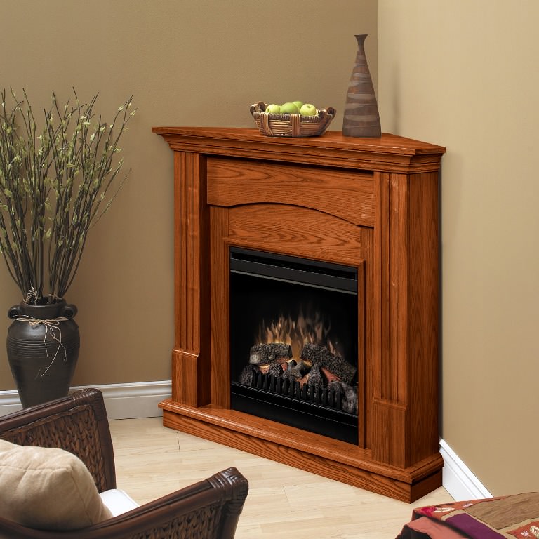 Image of: small corner electric fireplaces