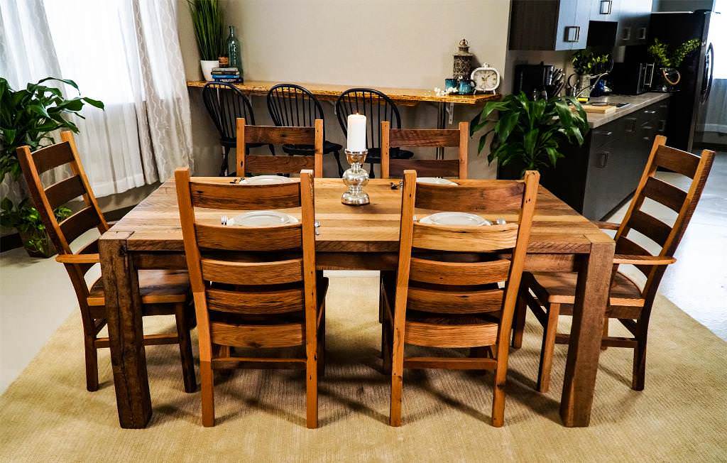 Image of: amish reclaimed barn wood dining table