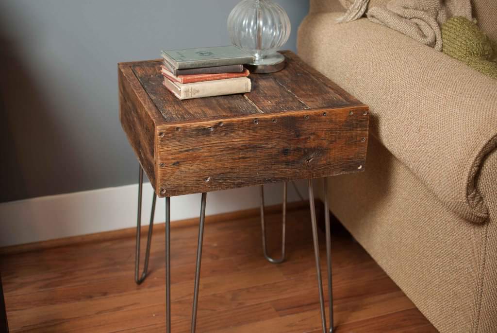 Image of: barn wood side table for living rooms