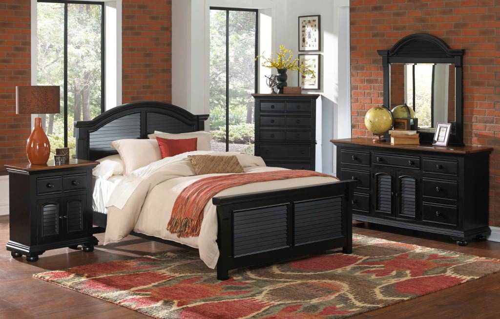 Image of: distressed black color bedroom furniture